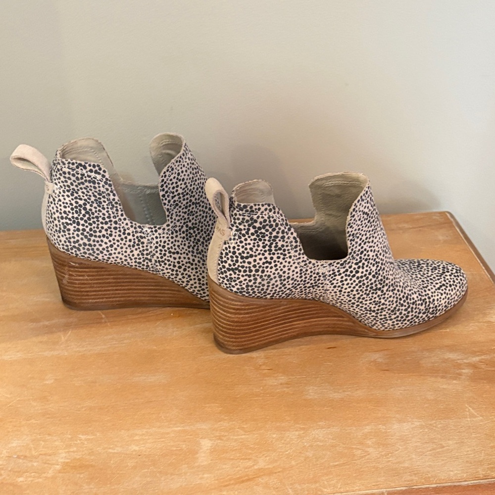 TOMS Kallie Wedge Booties in Mini Cheetah Print - Picture 5 of 7